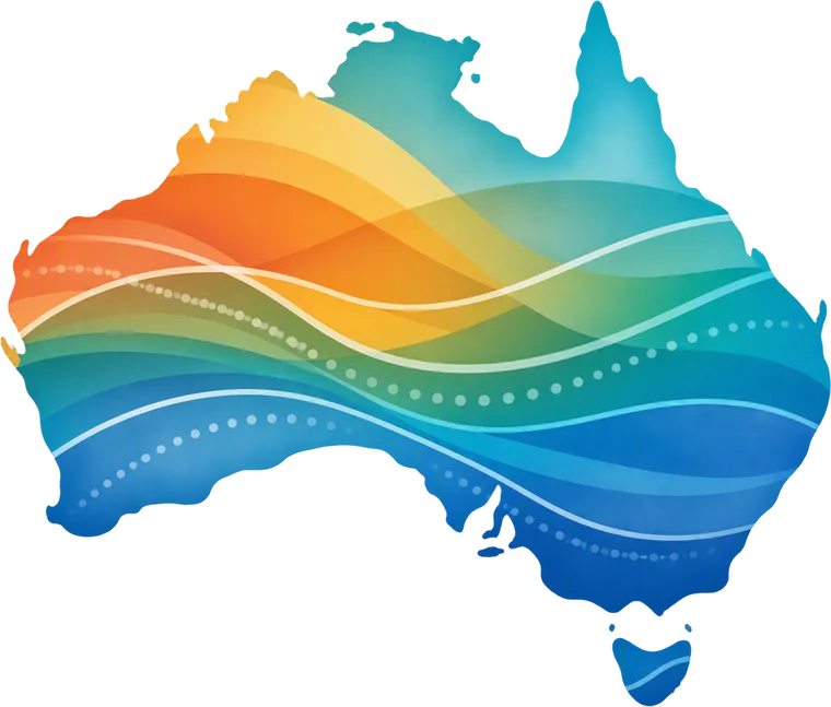 Map of Australia in ANRA colours